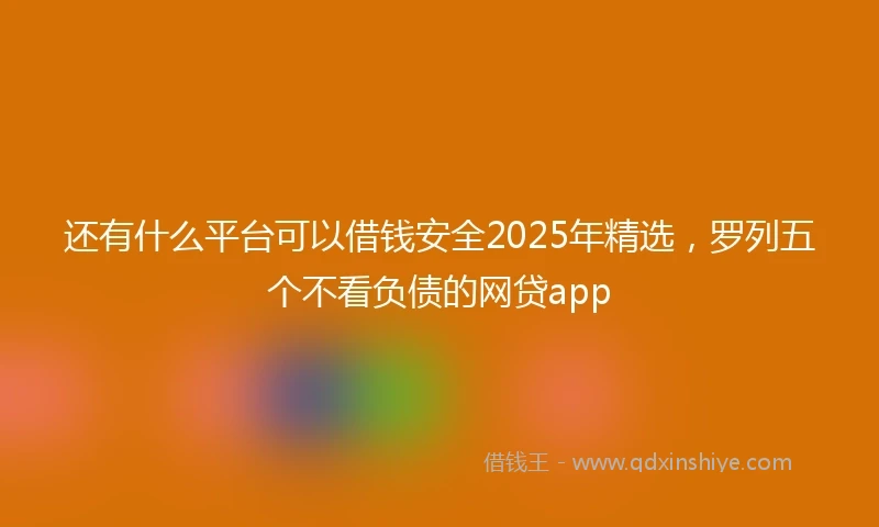 还有什么平台可以借钱安全2025年精选，罗列五个不看负债的网贷app