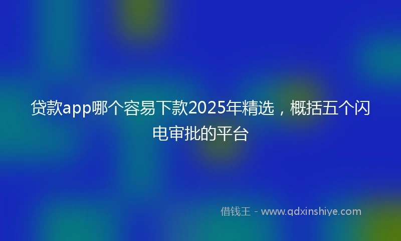 贷款app哪个容易下款2025年精选，概括五个闪电审批的平台