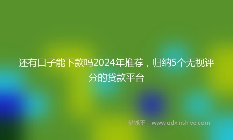 还有口子能下款吗2024年推荐，归纳5个无视评分的贷款平台