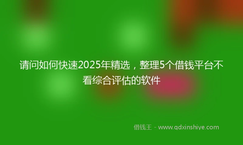请问如何快速2025年精选，整理5个借钱平台不看综合评估的软件