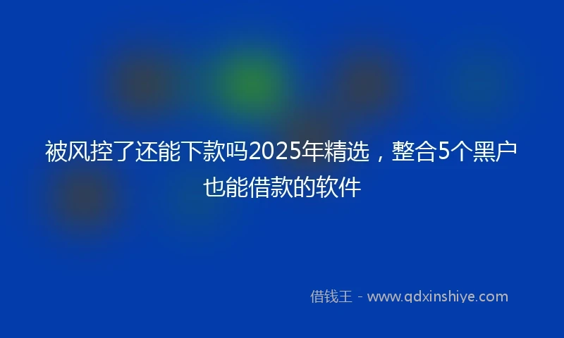 被风控了还能下款吗2025年精选，整合5个黑户也能借款的软件