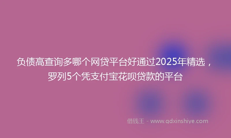 负债高查询多哪个网贷平台好通过2025年精选，罗列5个凭支付宝花呗贷款的平台