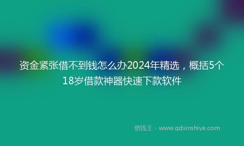 资金紧张借不到钱怎么办2024年精选,概括5个18岁借款神器快速下款软件
