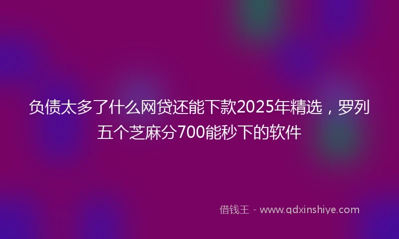 负债太多了什么网贷还能下款2025年精选，罗列五个芝麻分700能秒下的软件