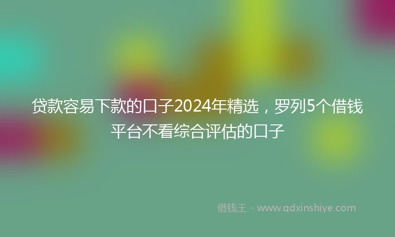 贷款容易下款的口子2024年精选，罗列5个借钱平台不看综合评估的口子