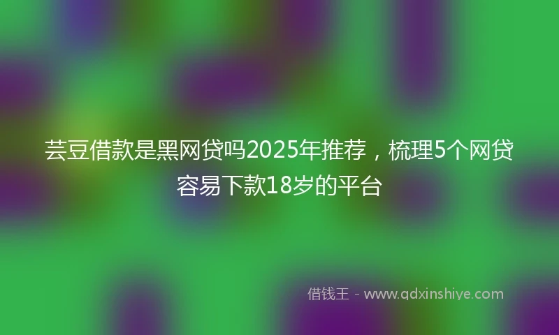 芸豆借款是黑网贷吗2025年推荐，梳理5个网贷容易下款18岁的平台