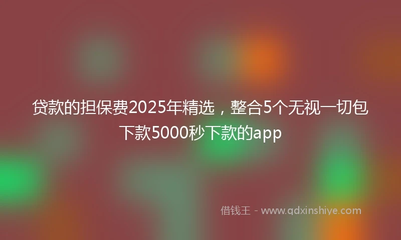贷款的担保费2025年精选，整合5个无视一切包下款5000秒下款的app