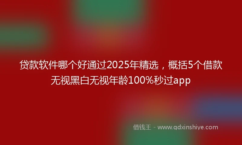 贷款软件哪个好通过2025年精选，概括5个借款无视黑白无视年龄100%秒过app