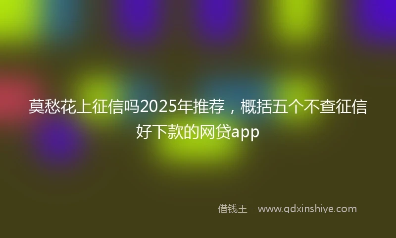莫愁花上征信吗2025年推荐，概括五个不查征信好下款的网贷app