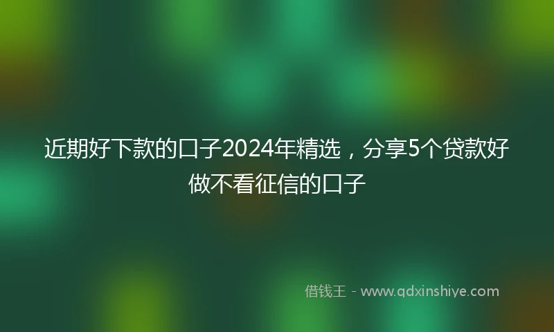 近期好下款的口子2024年精选，分享5个贷款好做不看征信的口子