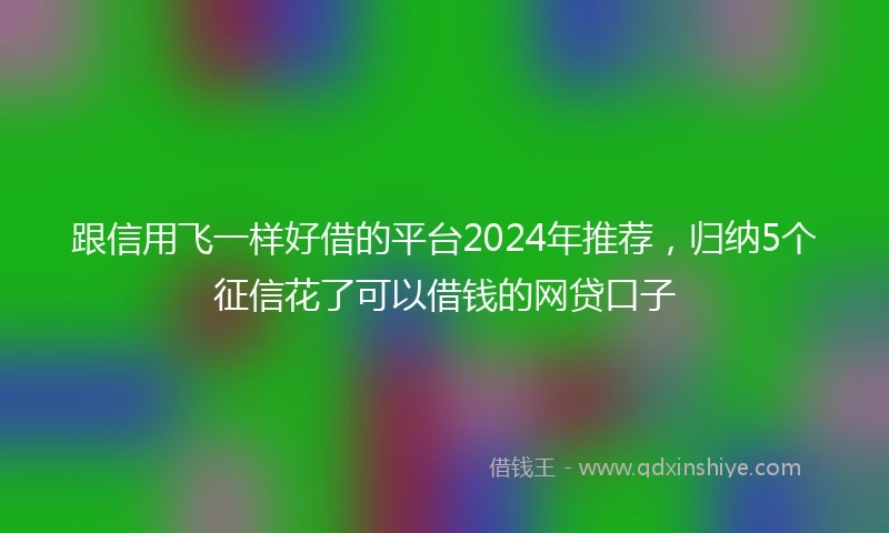 跟信用飞一样好借的平台2024年推荐,归纳5个征信花了可以借钱的网贷口子