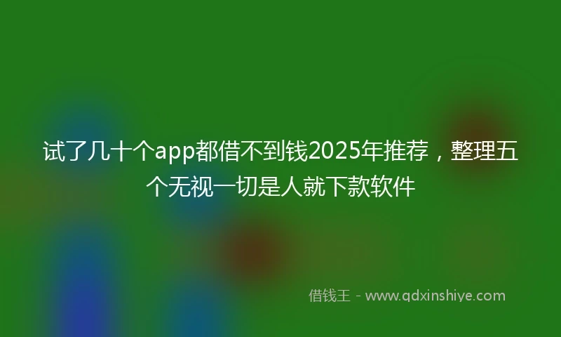 试了几十个app都借不到钱2025年推荐，整理五个无视一切是人就下款软件