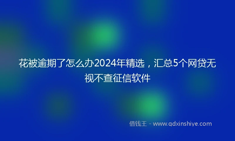花被逾期了怎么办2024年精选，汇总5个网贷无视不查征信软件