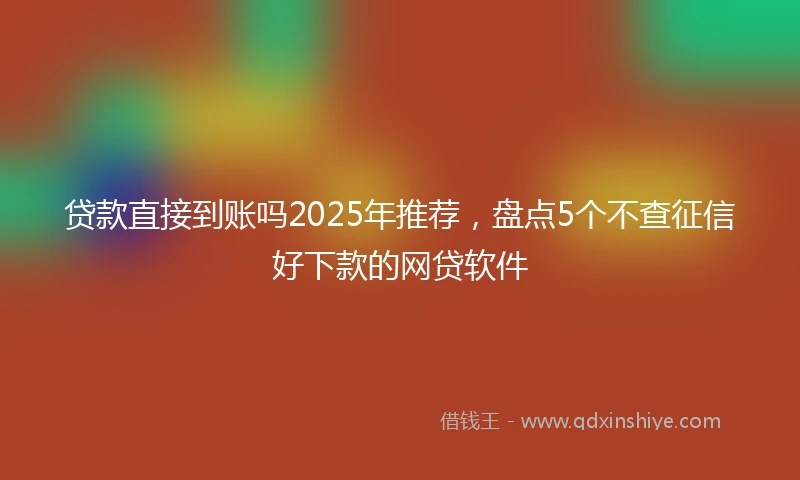 贷款直接到账吗2025年推荐，盘点5个不查征信好下款的网贷软件