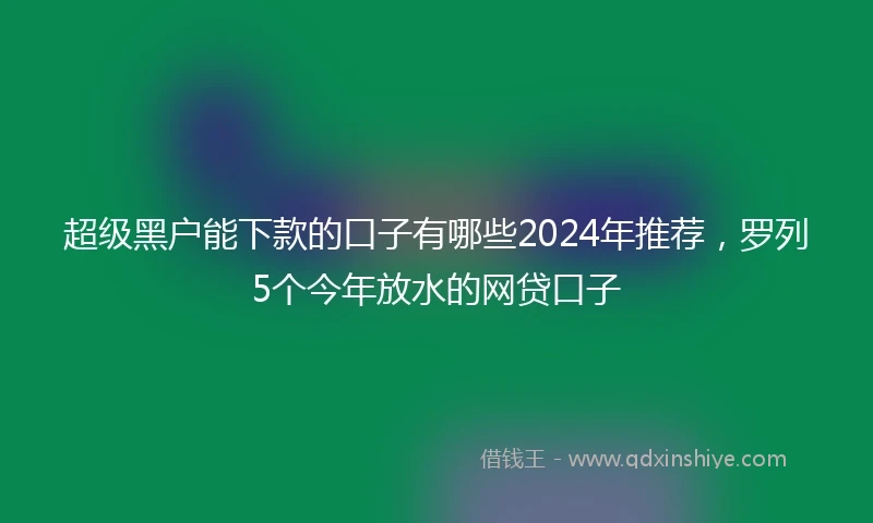 超级黑户能下款的口子有哪些2024年推荐,罗列5个今年放水的网贷口子