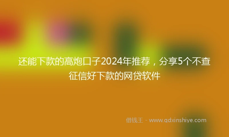 还能下款的高炮口子2024年推荐，分享5个不查征信好下款的网贷软件