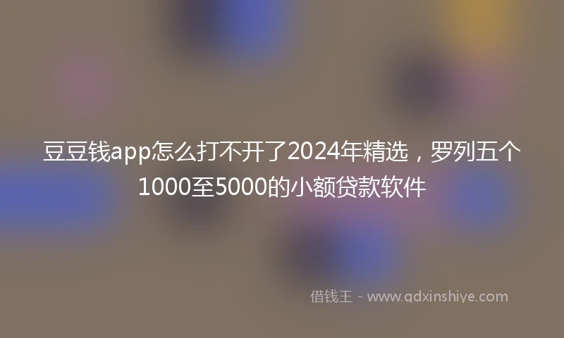 豆豆钱app怎么打不开了2024年精选，罗列五个1000至5000的小额贷款软件
