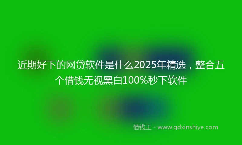近期好下的网贷软件是什么2025年精选，整合五个借钱无视黑白100%秒下软件