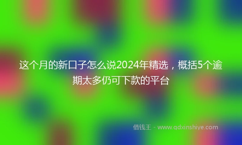 这个月的新口子怎么说2024年精选，概括5个逾期太多仍可下款的平台