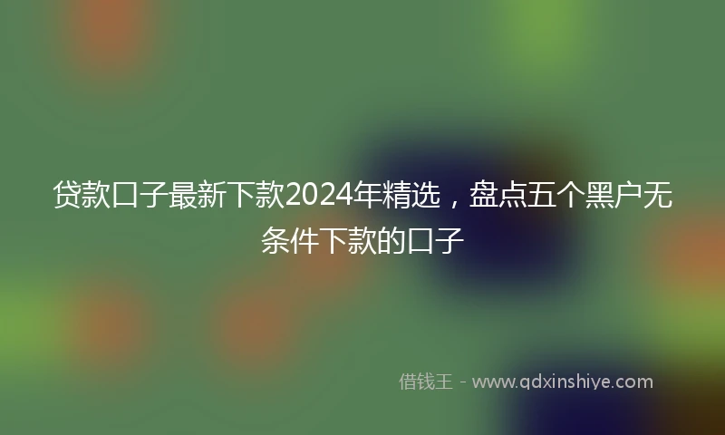 贷款口子最新下款2024年精选，盘点五个黑户无条件下款的口子