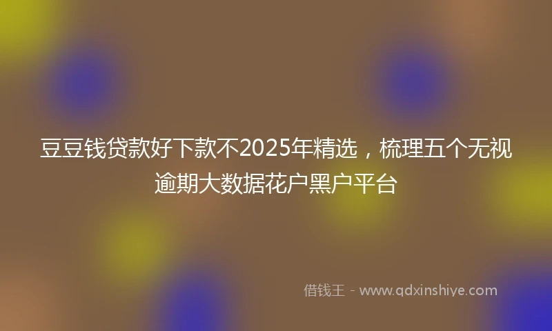 豆豆钱贷款好下款不2025年精选，梳理五个无视逾期大数据花户黑户平台