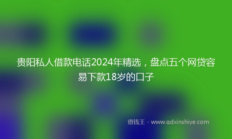 贵阳私人借款电话2024年精选，盘点五个网贷容易下款18岁的口子