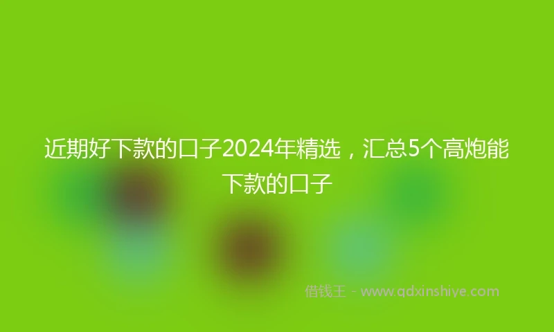近期好下款的口子2024年精选，汇总5个高炮能下款的口子
