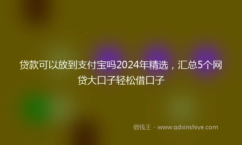 贷款可以放到支付宝吗2024年精选，汇总5个网贷大口子轻松借口子