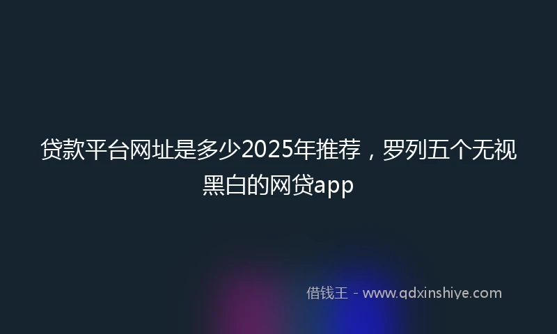 贷款平台网址是多少2025年推荐，罗列五个无视黑白的网贷app