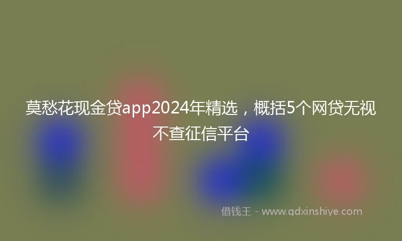 莫愁花现金贷app2024年精选，概括5个网贷无视不查征信平台