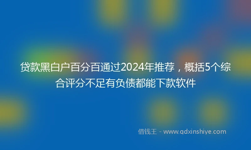 贷款黑白户百分百通过2024年推荐，概括5个综合评分不足有负债都能下款软件