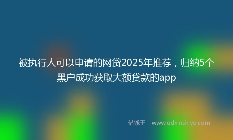 被执行人可以申请的网贷2025年推荐，归纳5个黑户成功获取大额贷款的app