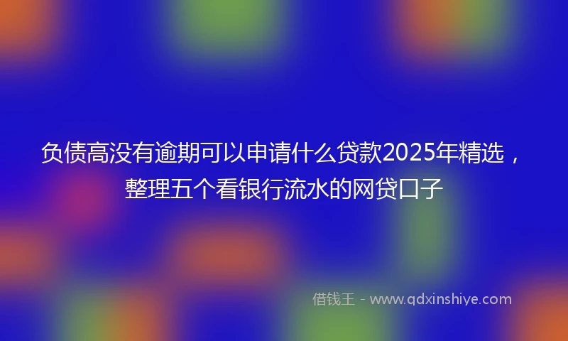 负债高没有逾期可以申请什么贷款2025年精选，整理五个看银行流水的网贷口子