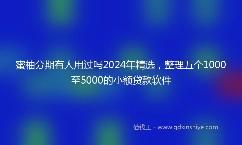 蜜柚分期有人用过吗2024年精选，整理五个1000至5000的小额贷款软件
