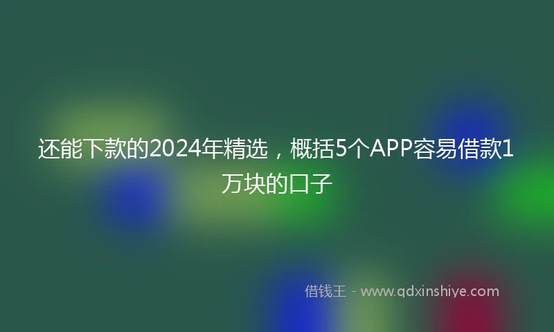 还能下款的2024年精选，概括5个APP容易借款1万块的口子