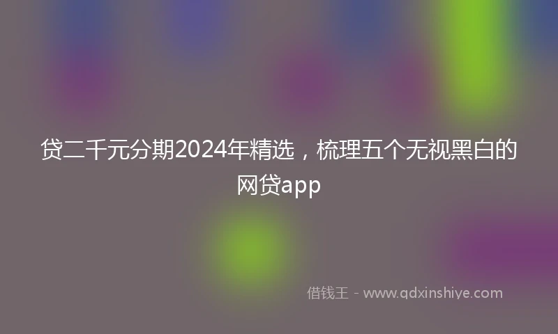 贷二千元分期2024年精选，梳理五个无视黑白的网贷app