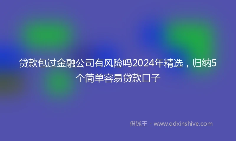 贷款包过金融公司有风险吗2024年精选，归纳5个简单容易贷款口子