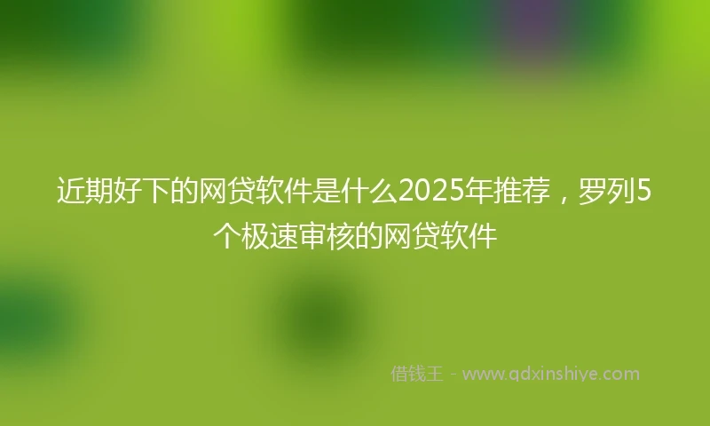 近期好下的网贷软件是什么2025年推荐，罗列5个极速审核的网贷软件