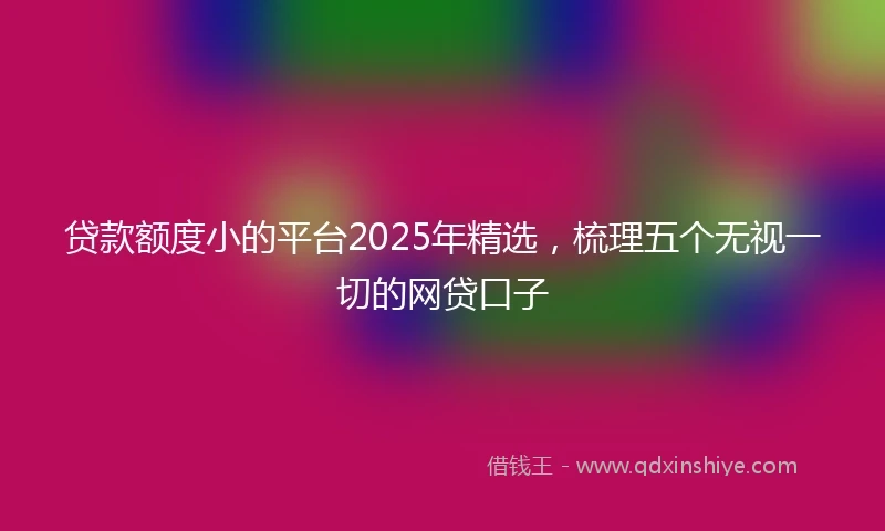 贷款额度小的平台2025年精选，梳理五个无视一切的网贷口子
