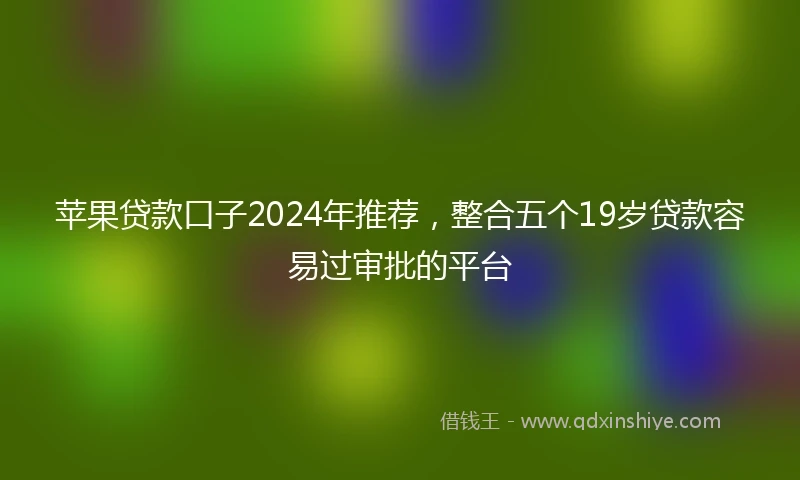 苹果贷款口子2024年推荐，整合五个19岁贷款容易过审批的平台