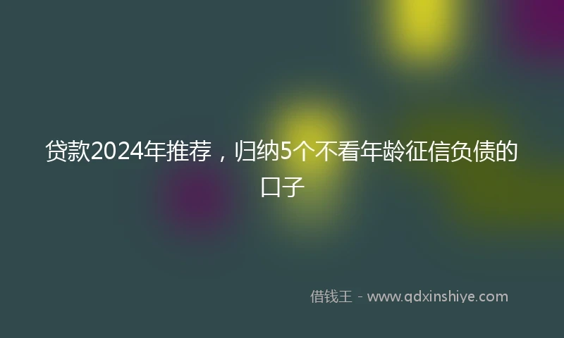 贷款2024年推荐，归纳5个不看年龄征信负债的口子