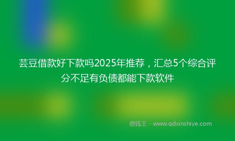 芸豆借款好下款吗2025年推荐，汇总5个综合评分不足有负债都能下款软件