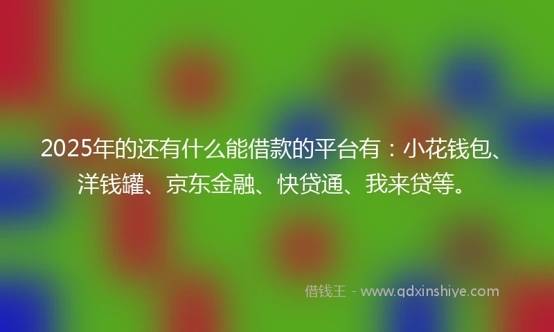 2025年的还有什么能借款的平台有：小花钱包、洋钱罐、京东金融、快贷通、我来贷等。