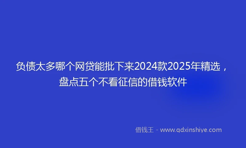 负债太多哪个网贷能批下来2024款2025年精选，盘点五个不看征信的借钱软件