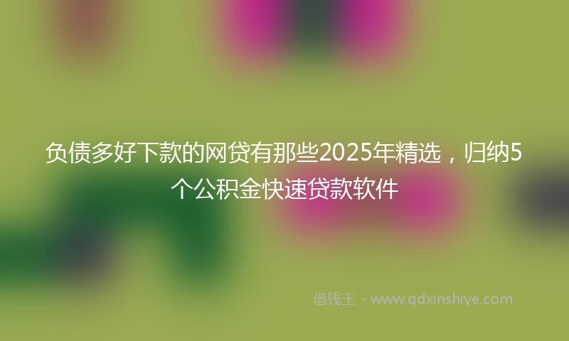 负债多好下款的网贷有那些2025年精选，归纳5个公积金快速贷款软件