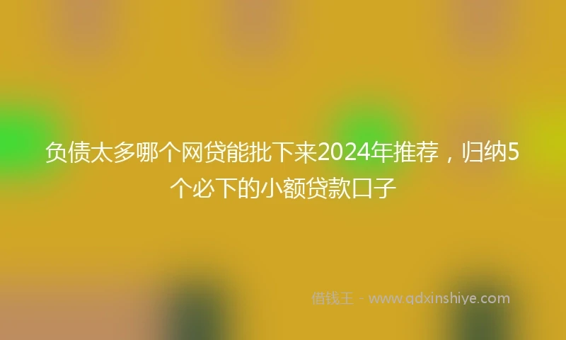负债太多哪个网贷能批下来2024年推荐，归纳5个必下的小额贷款口子