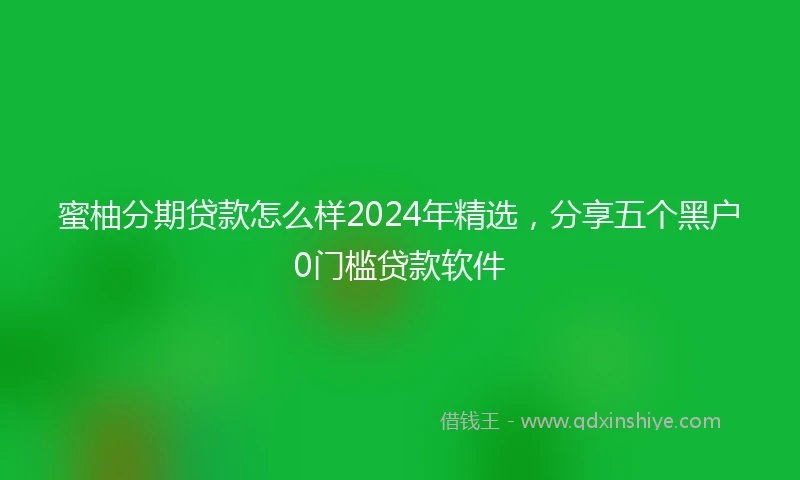蜜柚分期贷款怎么样2024年精选，分享五个黑户0门槛贷款软件