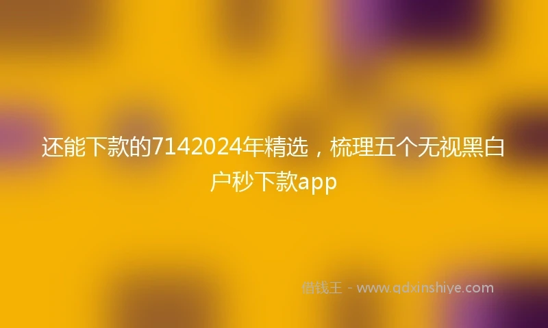 还能下款的7142024年精选，梳理五个无视黑白户秒下款app