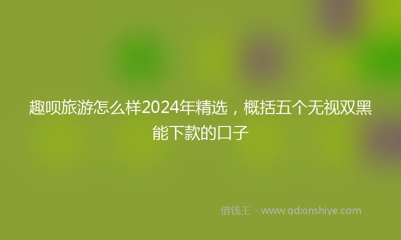 趣呗旅游怎么样2024年精选，概括五个无视双黑能下款的口子