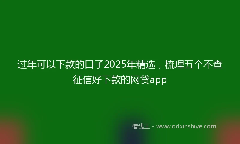 过年可以下款的口子2025年精选，梳理五个不查征信好下款的网贷app